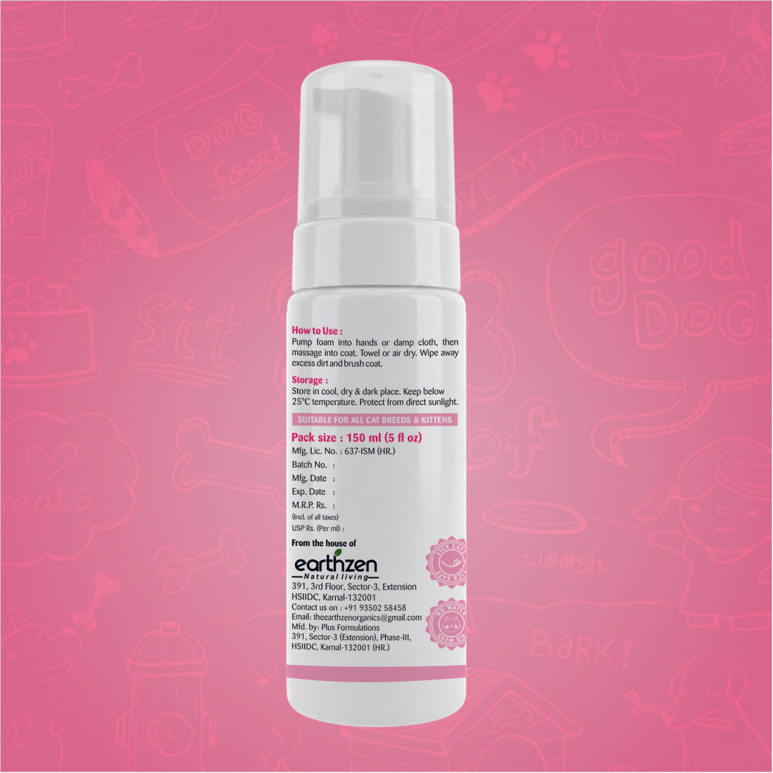 Earthzen White bottle with text on a pink background