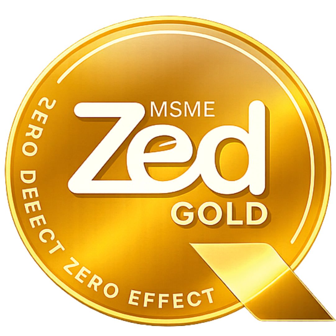Gold emblem with 'MSME Zed Gold' text on a white background
